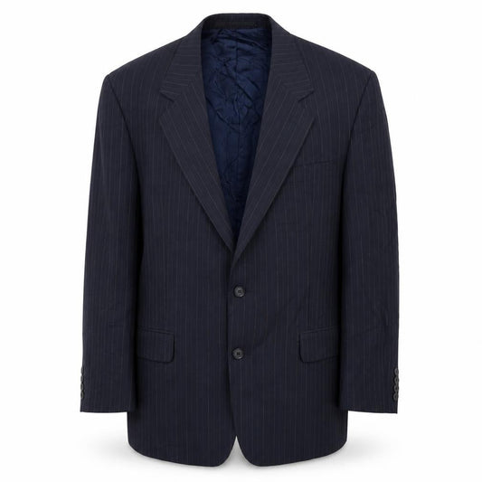 DAKS Men's Blue Striped Suit Jacket Size 40S