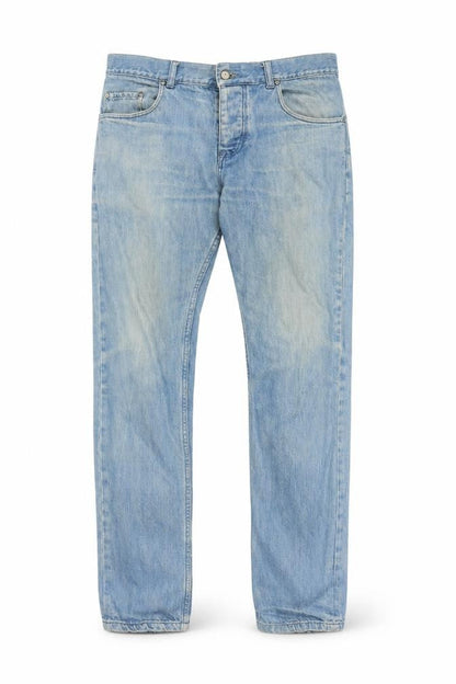 Front view of ASOS Men's Blue Straight Jeans, size 32, Cotton