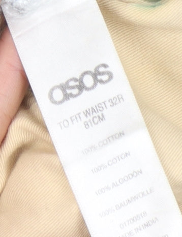 Close-up detail of ASOS Men's Blue Straight Jeans, size 32, Cotton