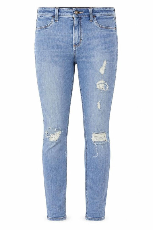 Hollister Women's Blue Skinny Jeans Size 5 Distressed
