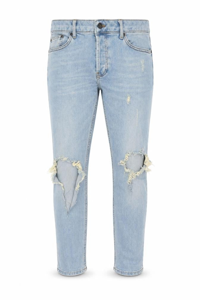 Topman Men's Blue Skinny Jeans Size 34 Distressed