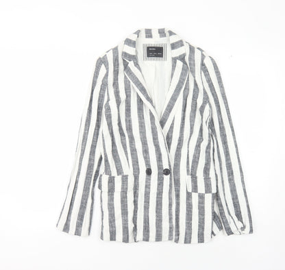 Bershka Women's Multicoloured Striped Blazer S