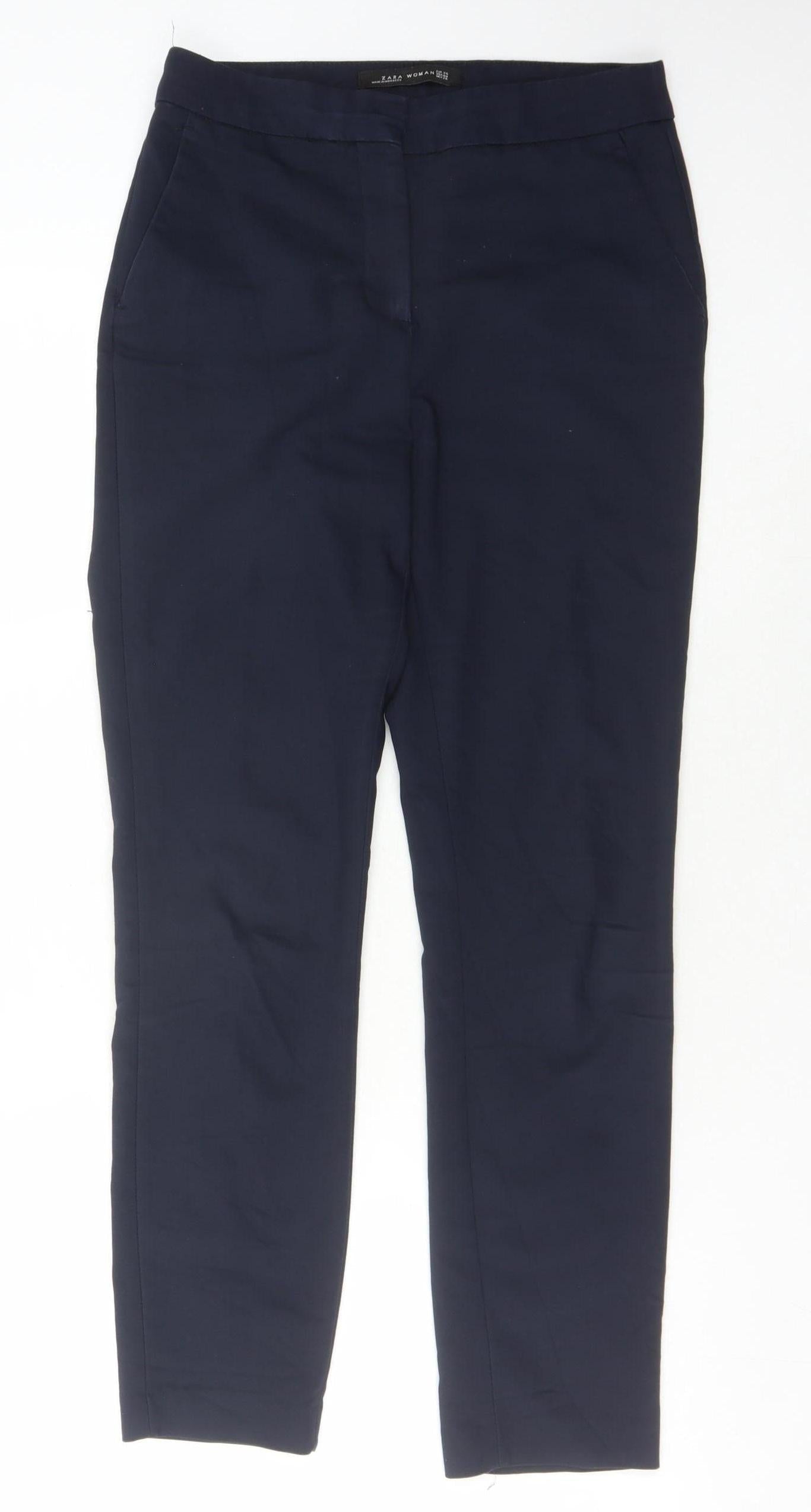 Zara Women Blue Straight Trousers Size 8