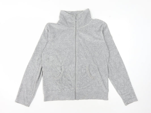 Clobbaustin Grey Women's Sweatshirt Size 12-14 Zip High Neck