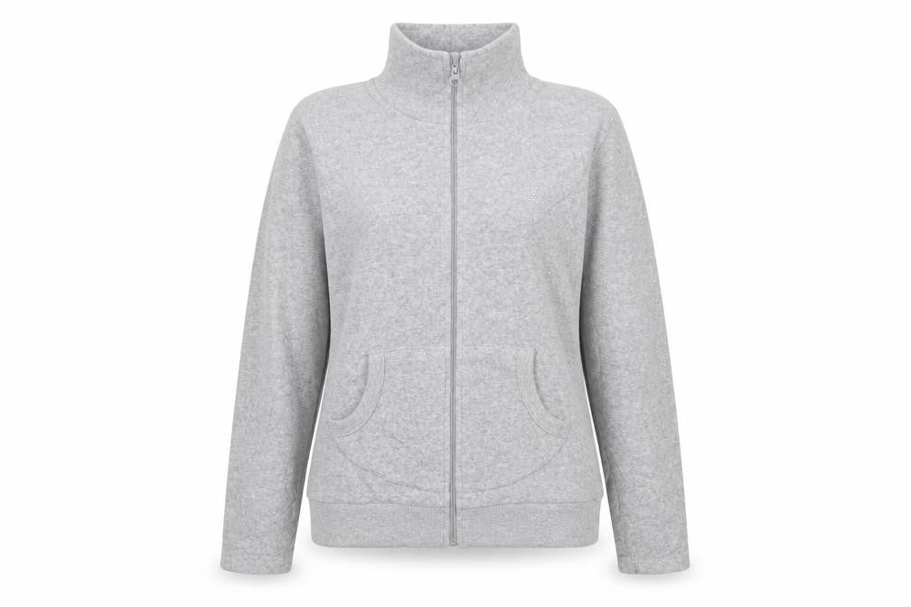 Clobbaustin Grey Women's Sweatshirt Size 12-14 Zip High Neck