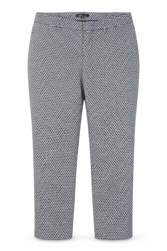 Dalia Women's Blue Geometric Trousers Size UK 16
