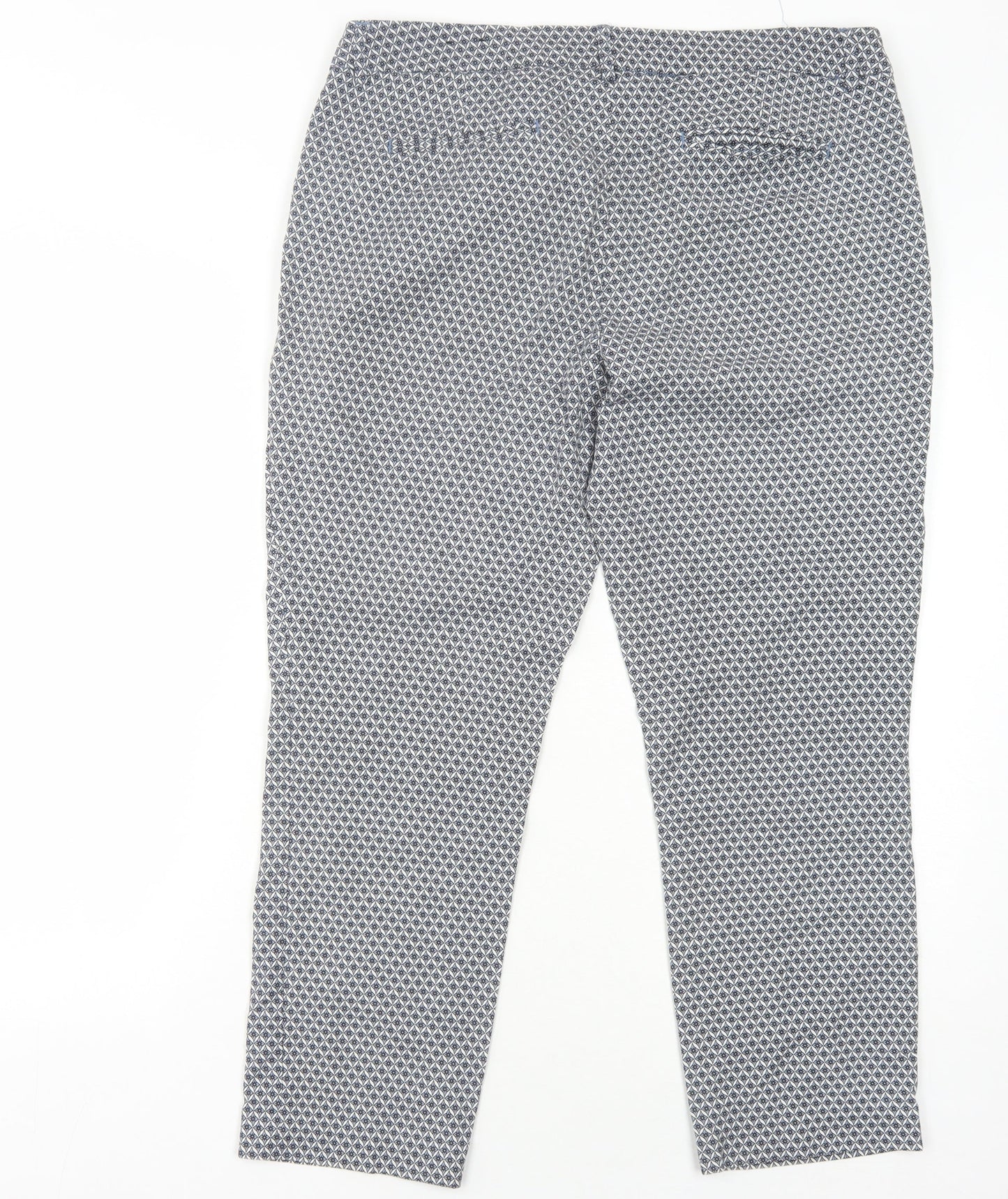 Dalia Women's Blue Geometric Trousers Size UK 16
