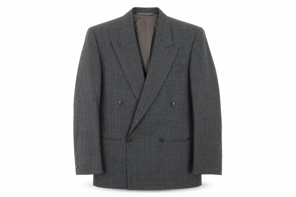 Principles Men's Grey Check Wool Double-Breasted Jacket 36S
