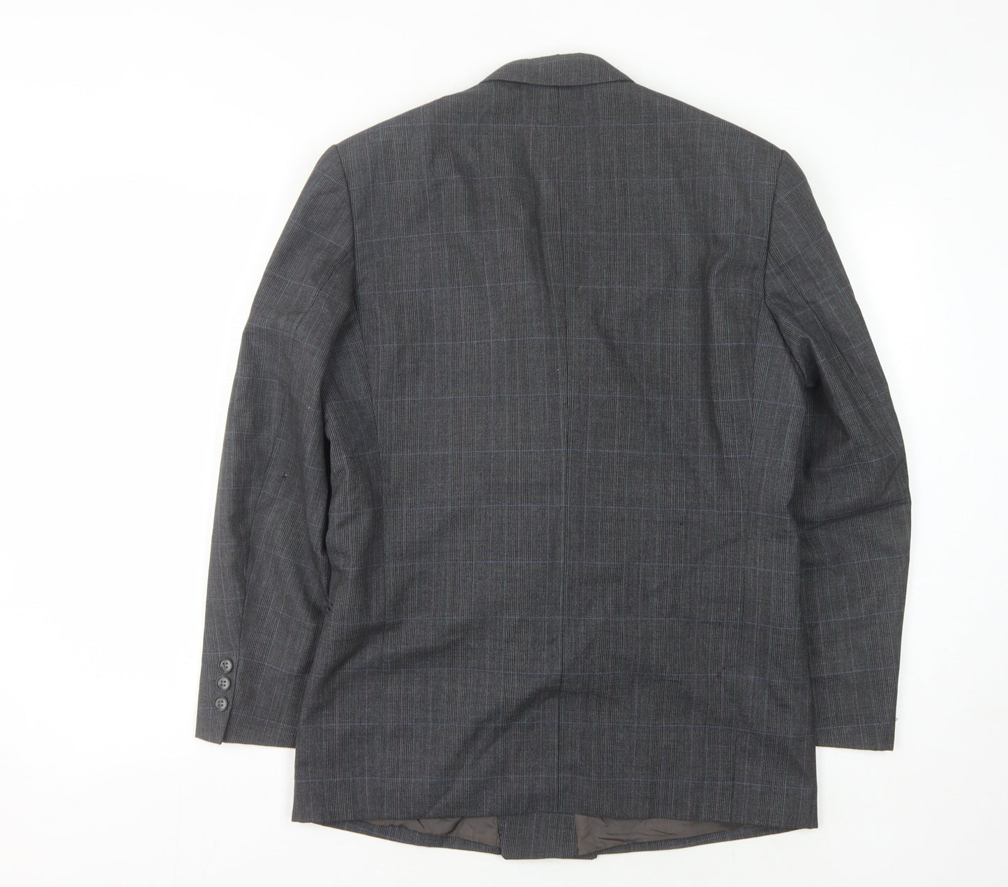 Principles Men's Grey Check Wool Double-Breasted Jacket 36S