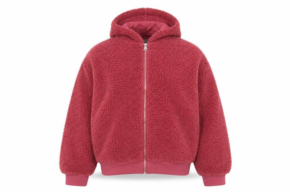 Topshop Women's Red Hooded Full Zip Jacket Size 10