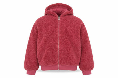Topshop Women's Red Hooded Full Zip Jacket Size 10