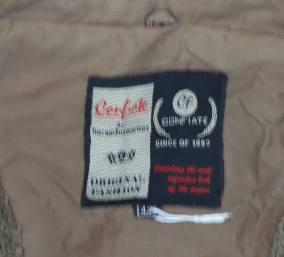 Confate Men's Brown Bomber Jacket L Casual