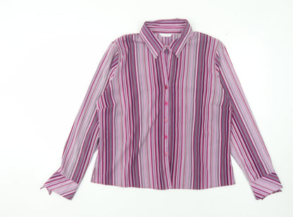 Berketex Women's Multicoloured Striped Button-Up Shirt
