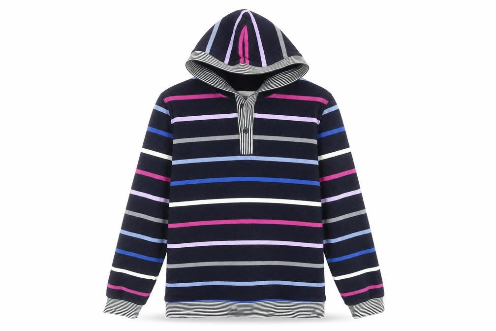 Lands' End Unisex Multicoloured Stripe Hoodie S
