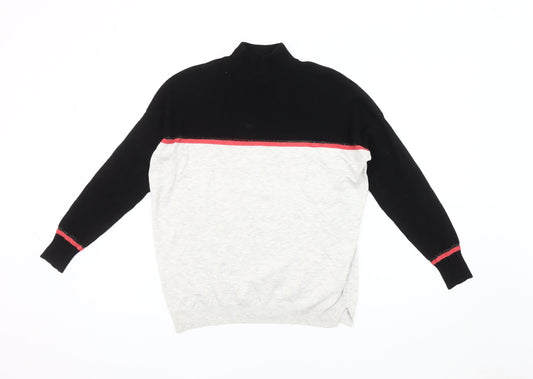 Oliver Bonas Women's Black and Grey High Neck Jumper