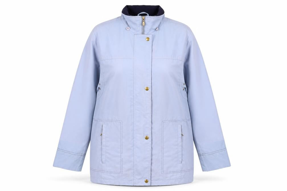 EWM Women's Blue Jacket, Size 10, Full Zip Casual