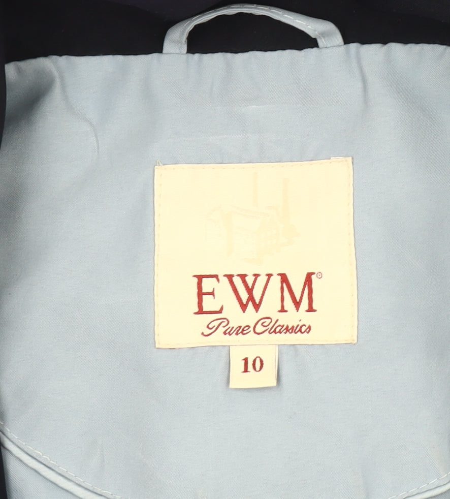 EWM Women's Blue Jacket, Size 10, Full Zip Casual