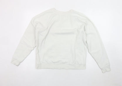 Jack Wills Women's White Logo Pullover Sweatshirt