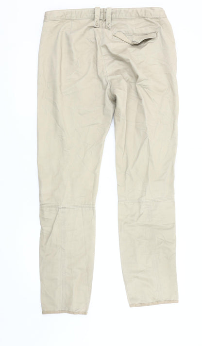 Gap Women's Beige Cotton Straight Trousers Size 12
