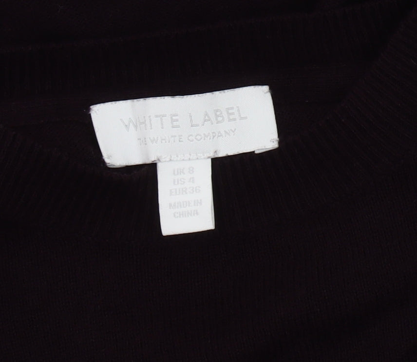 The White Company Women’s Black Crew Neck Pullover, Size 8