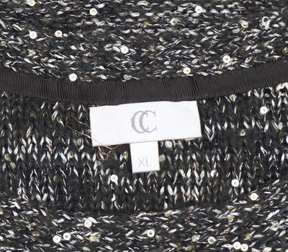 Country Casuals Women's Black Sequin Pullover Jumper XL