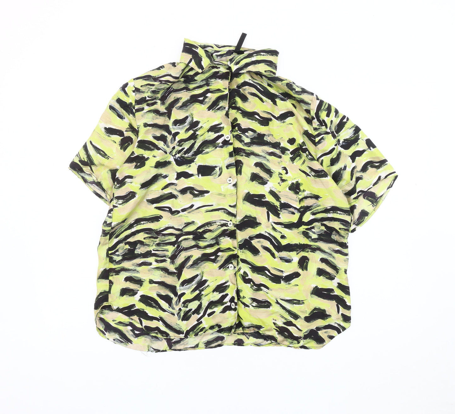 Topshop Women's Multicoloured Button-Up Shirt Size 12