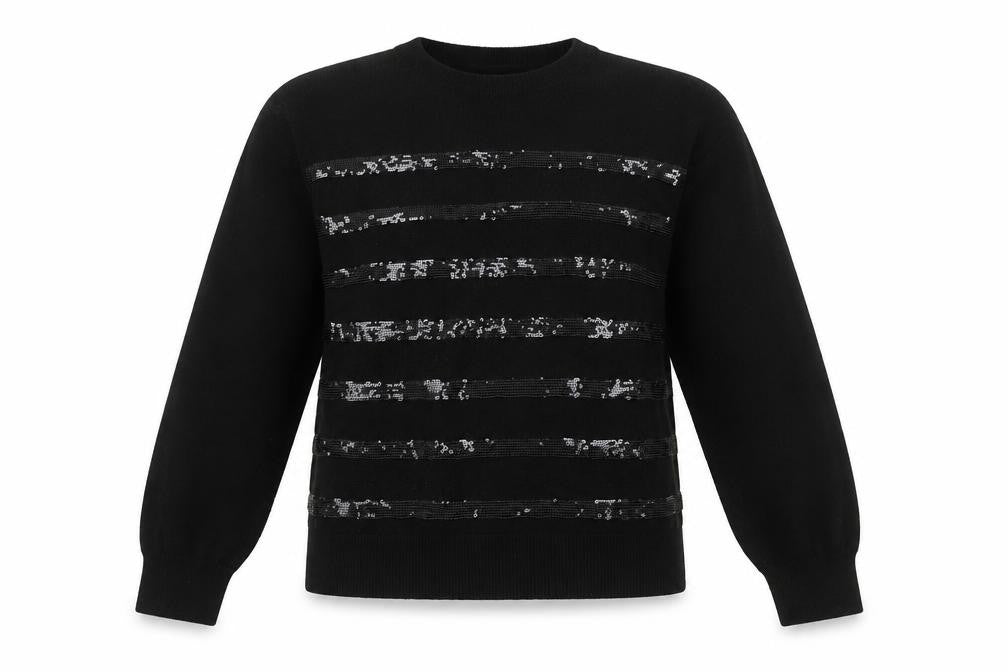 Marks & Spencer Women's Black Sequin Pullover Jumper, Size S
