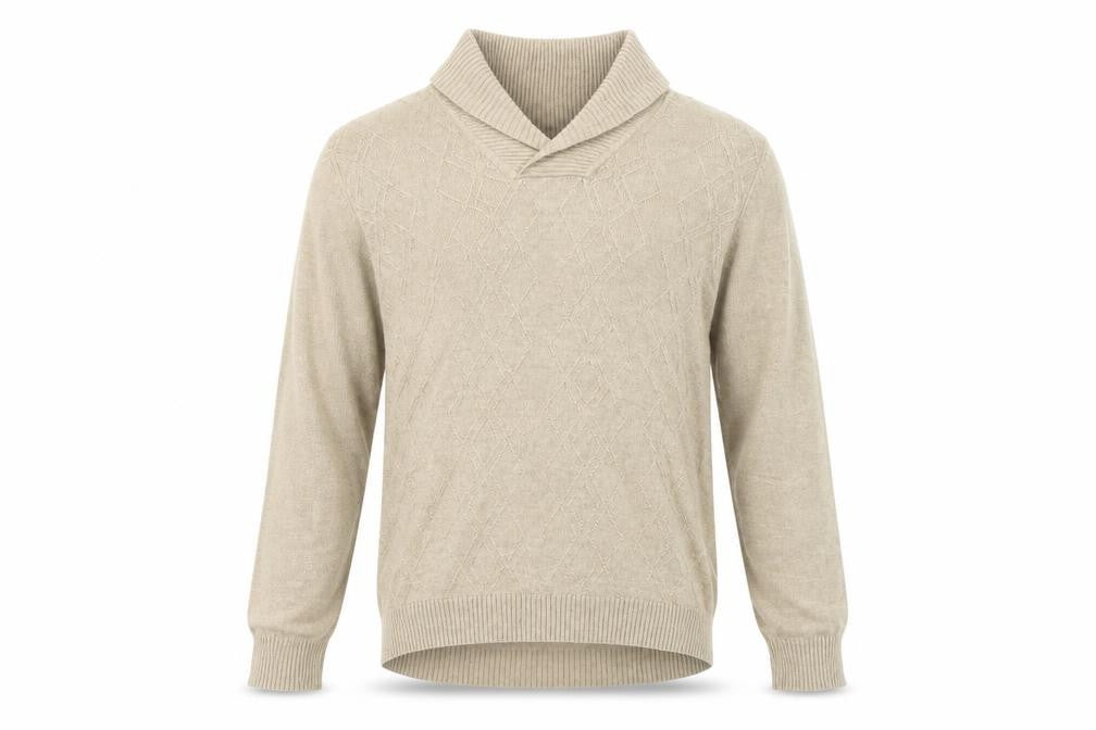 Perry Ellis Men's Beige Roll Neck Pullover Jumper M