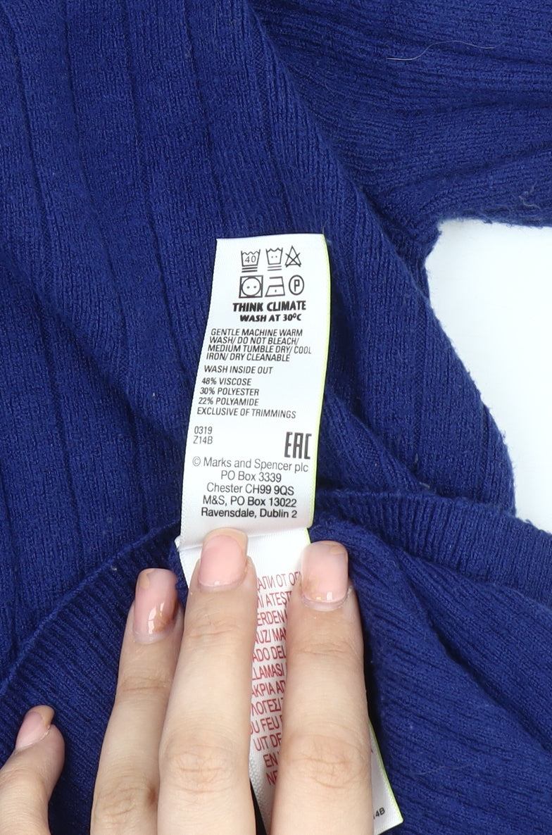 Marks and Spencer Women's Blue Pullover Jumper Size 14