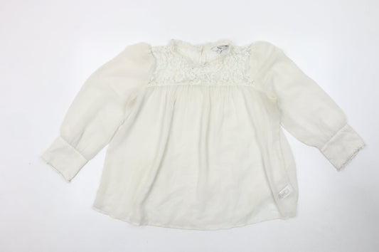 Next Women's White Lace Accent Blouse Size 12