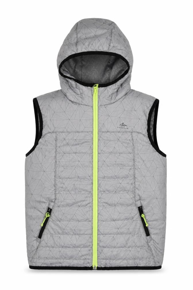 Quechua Boys Grey Puffer Jacket 10-11 Years Lightweight Hooded