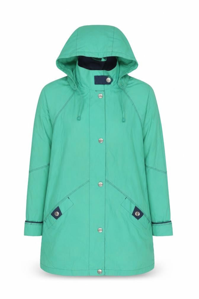 Telemac Women's Green Hooded Rain Coat Jacket S