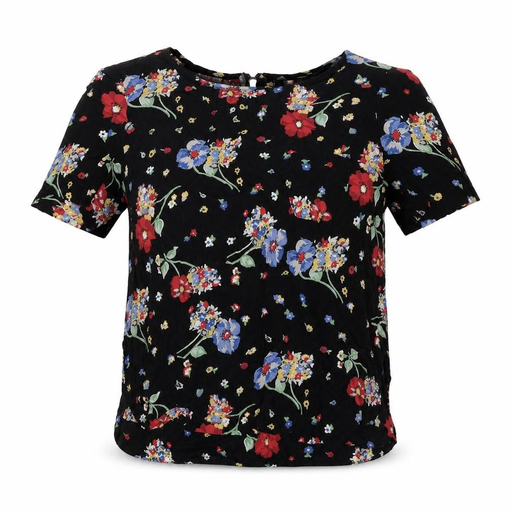 John Lewis Women's Black Floral Top Size 12