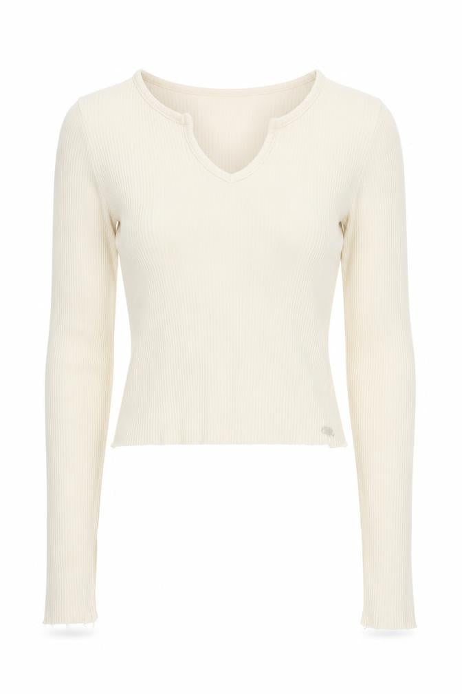 Pull & Bear Teen Ivory Cropped Knit Blouse, Size S