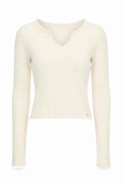 Pull&Bear Womens Ivory Cropped Knit Blouse, Size S