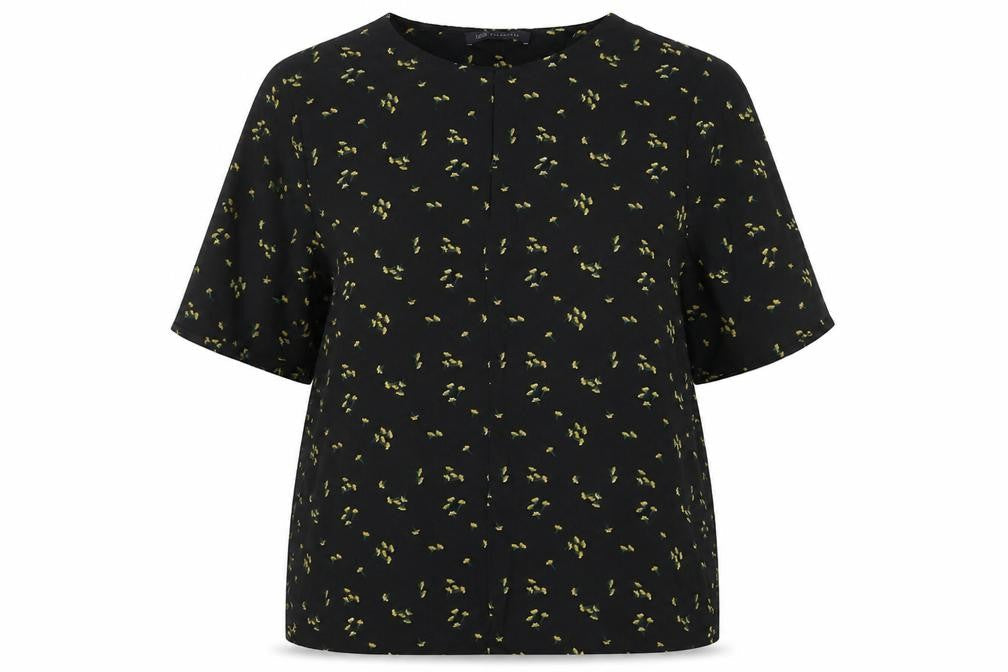 Marks & Spencer Black Floral Blouse, Size 16, Women's