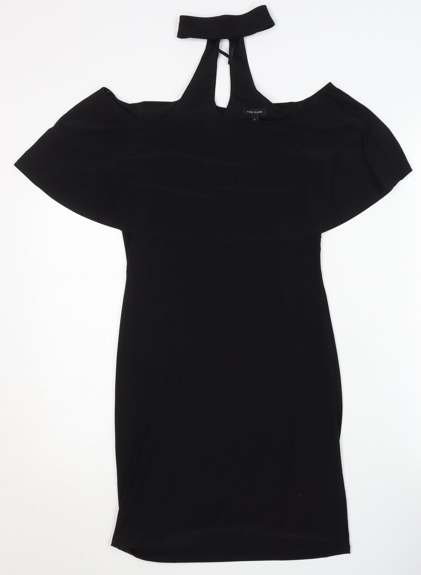 River Island Women's Black Halter Dress Size 8