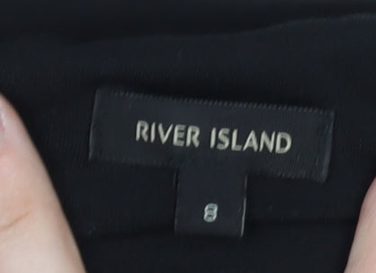 River Island Women's Black Halter Dress Size 8