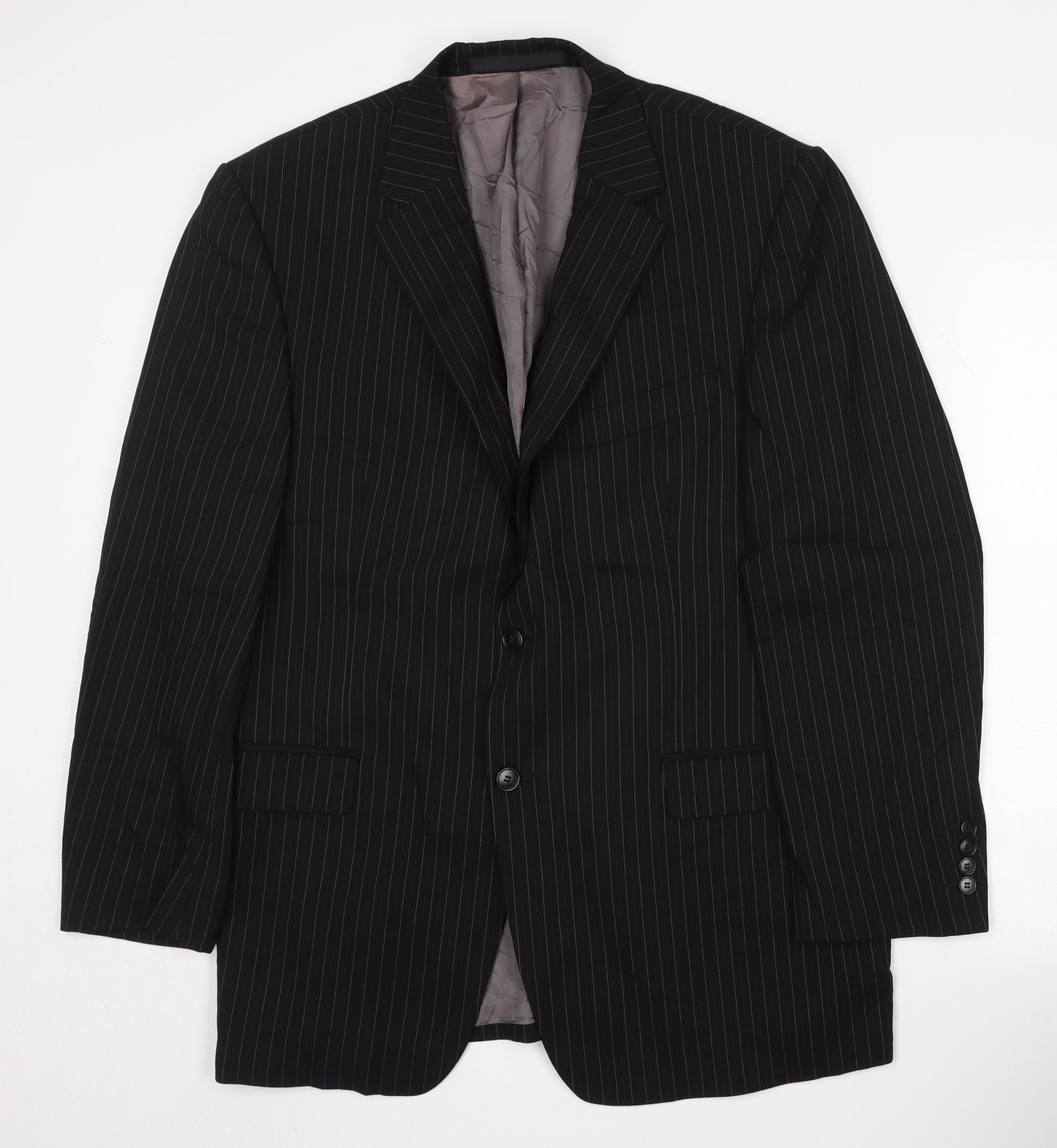 Marks & Spencer Men's Black Pinstripe Suit Jacket 42R