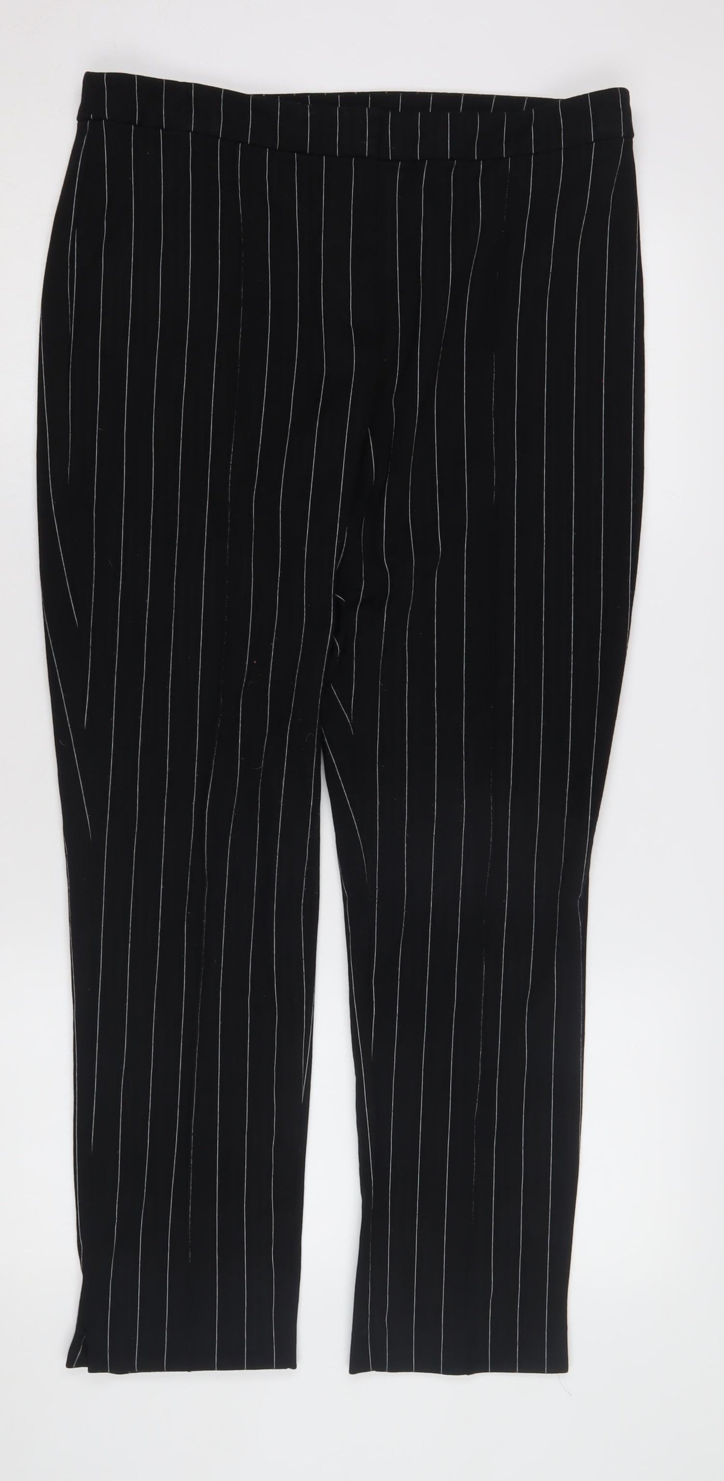 Marks and Spencer Women's Black Striped Trousers Size 14
