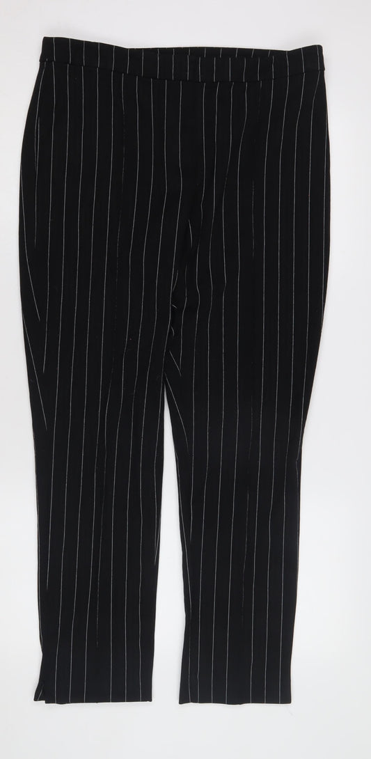 Marks and Spencer Women's Black Striped Trousers Size 14