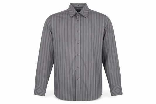 Jeff Banks Men's Grey XL Striped Dress Shirt