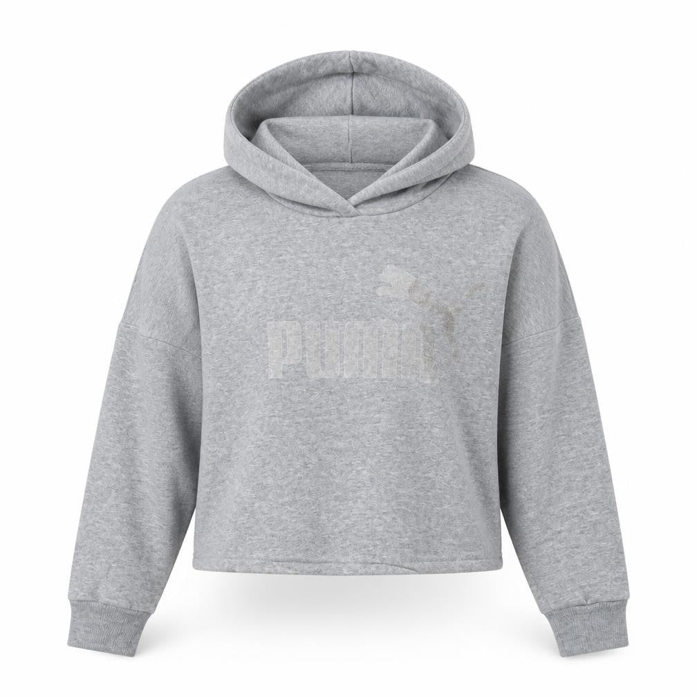Puma Women's Grey Pullover Hoodie M Casual Logo