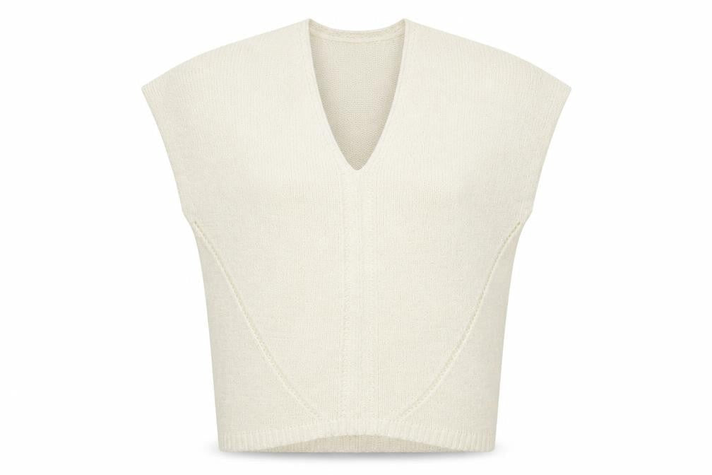 Monsoon Women's Ivory Sleeveless Knit Vest S