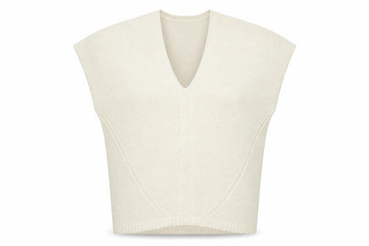 Monsoon Women's Ivory Sleeveless Knit Vest S