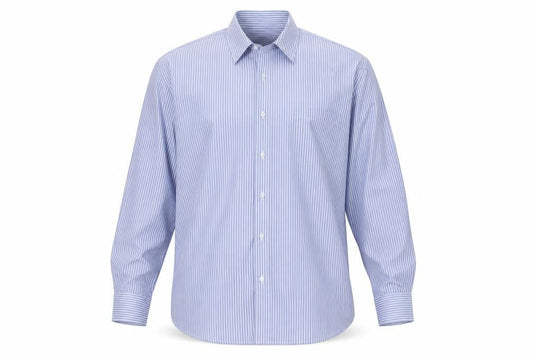 Marks & Spencer Men's Blue Striped Shirt, Size 16.5