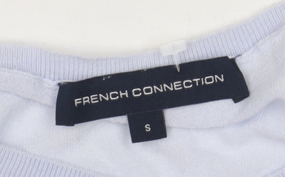 Close-up detail of French Connection Women's Blue Cardigan Small