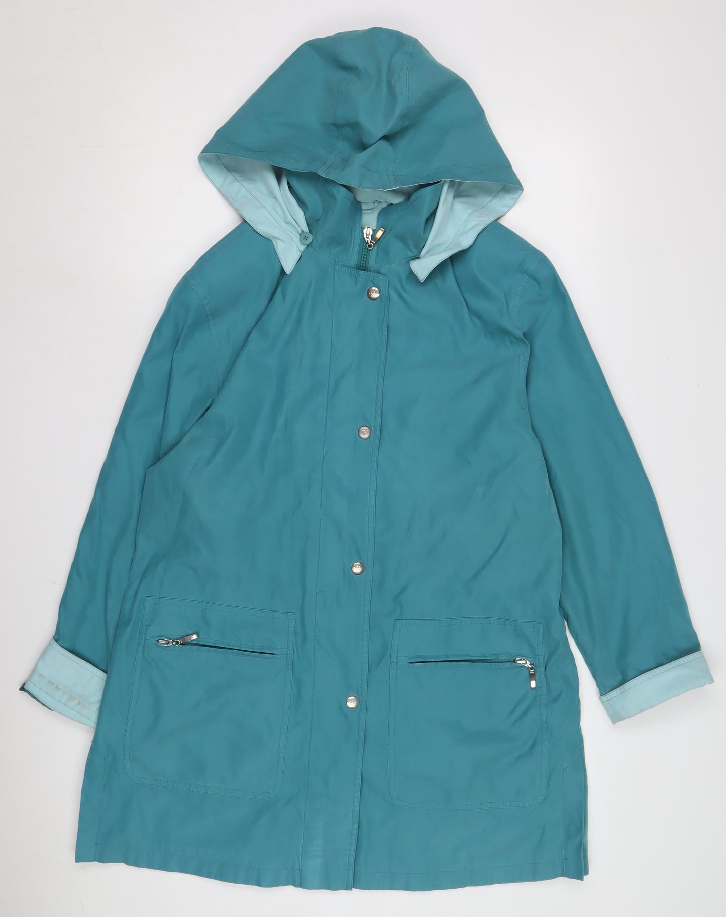 Holmewood Women's Blue Rain Coat, Size 12, Casual Style