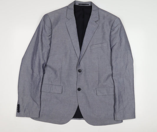 H&M Men's Grey Slim Fit Blazer Jacket, Size 44