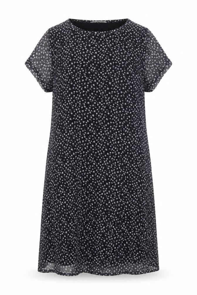 Miss E-Vie Girls Black Floral Shift Dress 9-10 Yrs